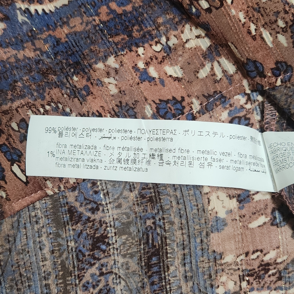 Zara Patchwork Paisley Print Shirt Oversized Bohemian-inspired Lightweight Sheer - Picture 5 of 16